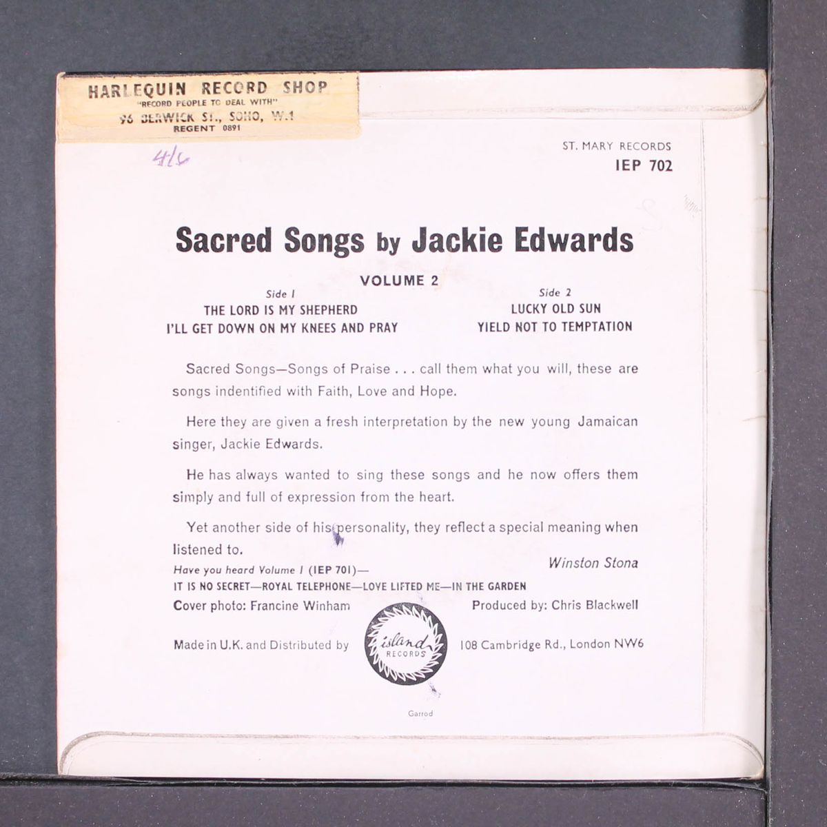 sacred songs vol. 2 by JACKIE EDWARDS
