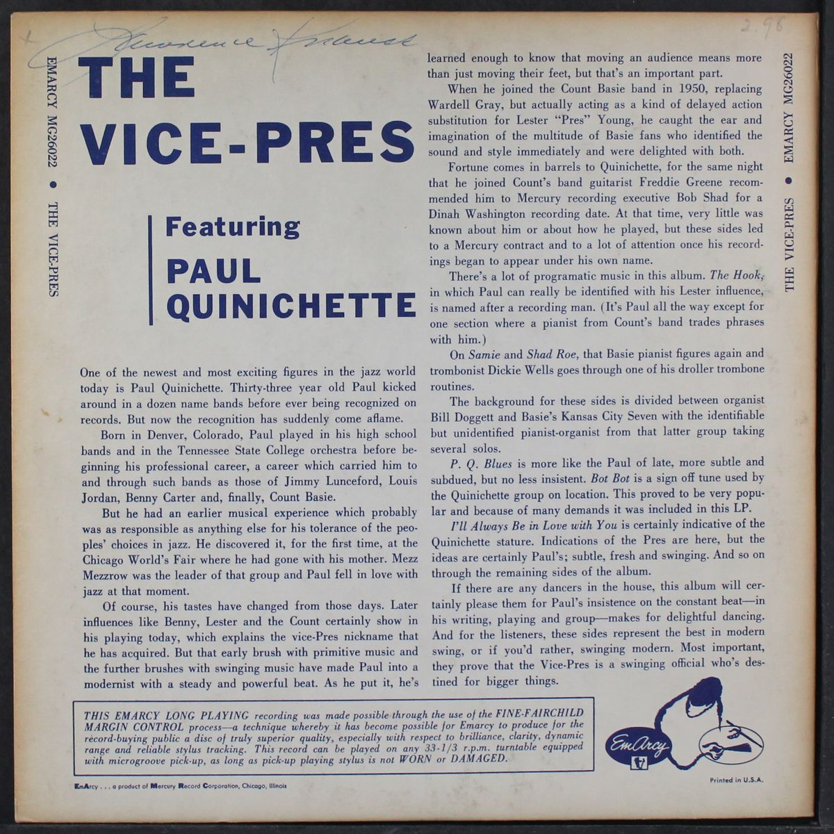 the vice pres by PAUL QUINICHETTE