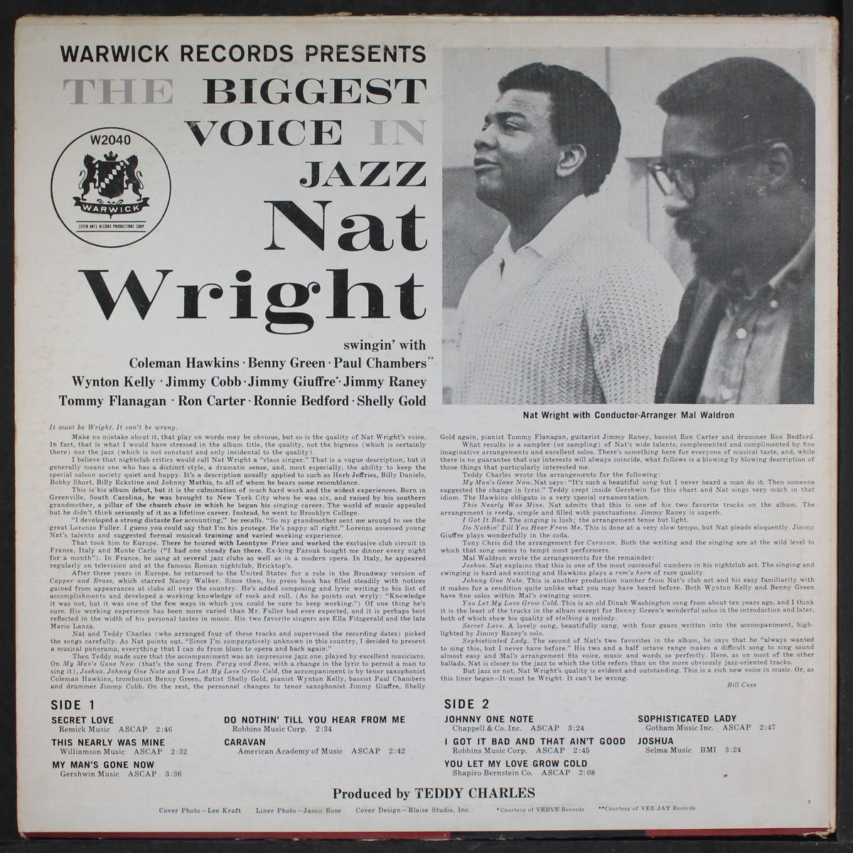 the biggest voice in jazz by NAT WRIGHT
