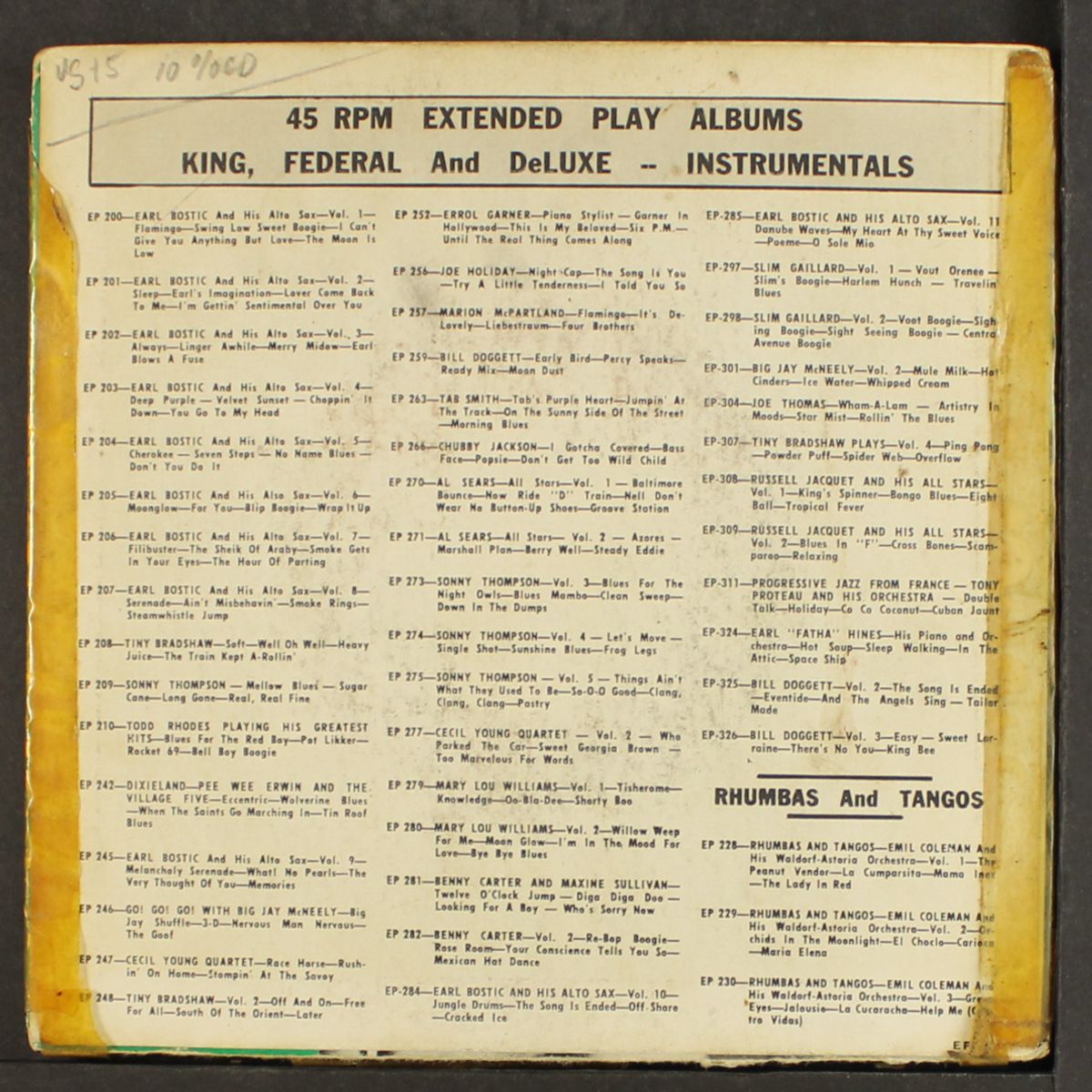 and his alto sax vol. 10 by EARL BOSTIC
