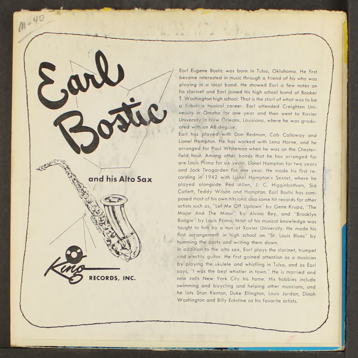 blows by EARL BOSTIC