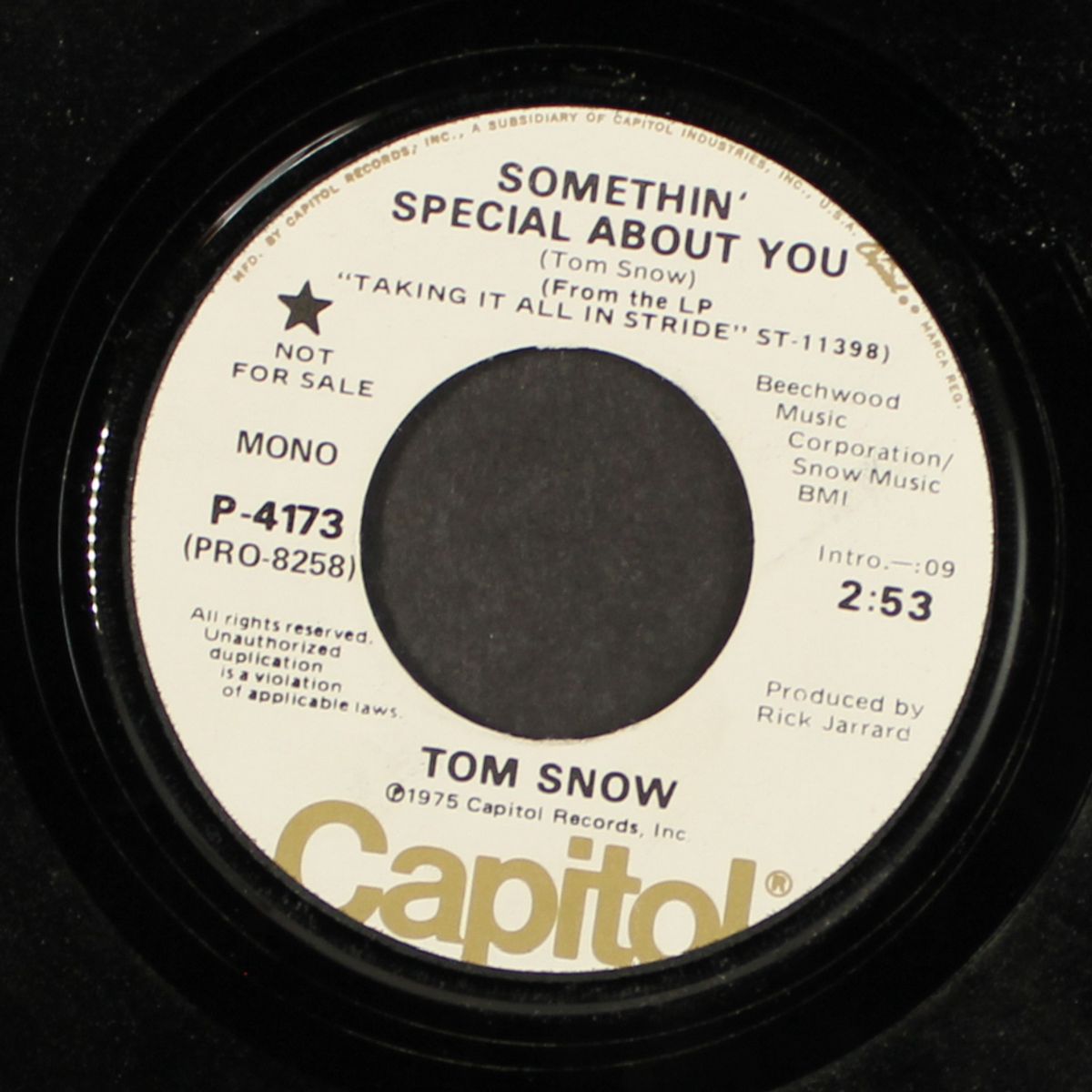 somethin' special about you by TOM SNOW