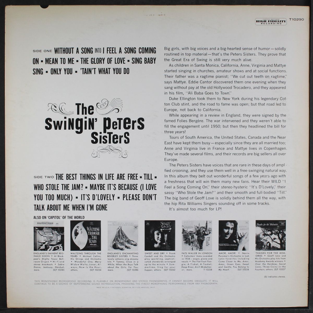 the swingin' peters sisters by PETERS SISTERS