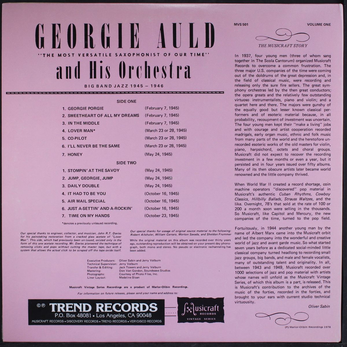 big band jazz '45-46 by GEORGIE AULD
