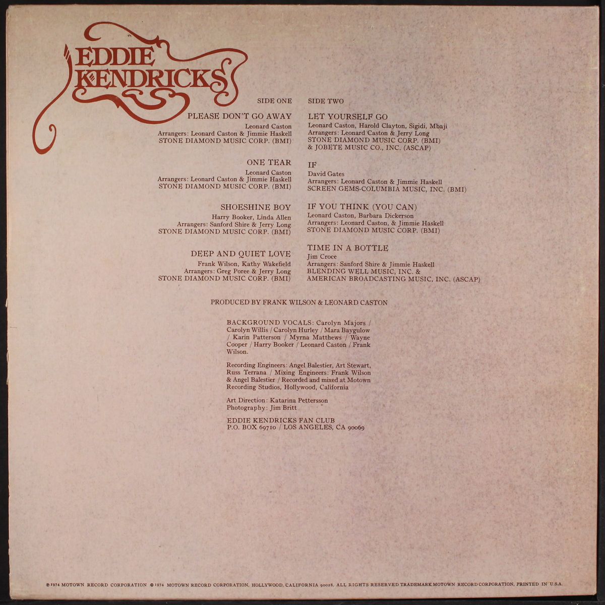 for you by EDDIE KENDRICKS