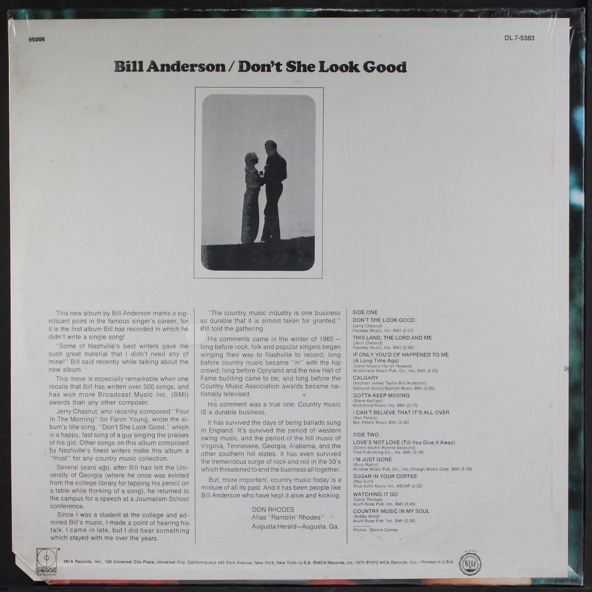 don't she look good by BILL ANDERSON