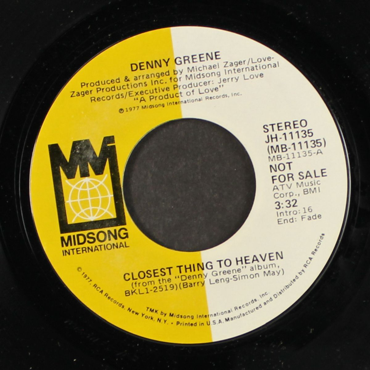 closest thing to heaven / the sho op song by DENNY GREENE