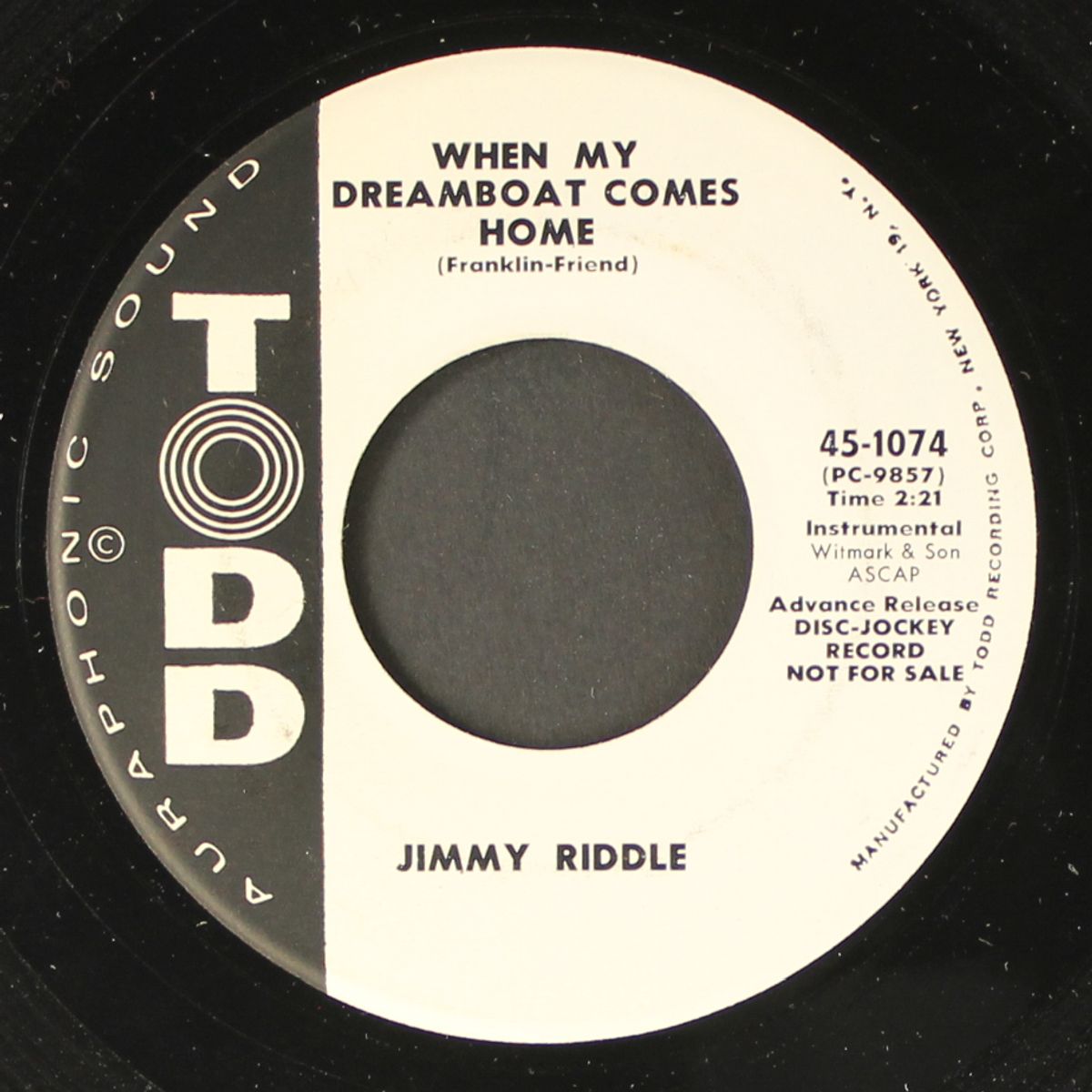 let's go / when my dreamboat comes home by JIMMY RIDDLE