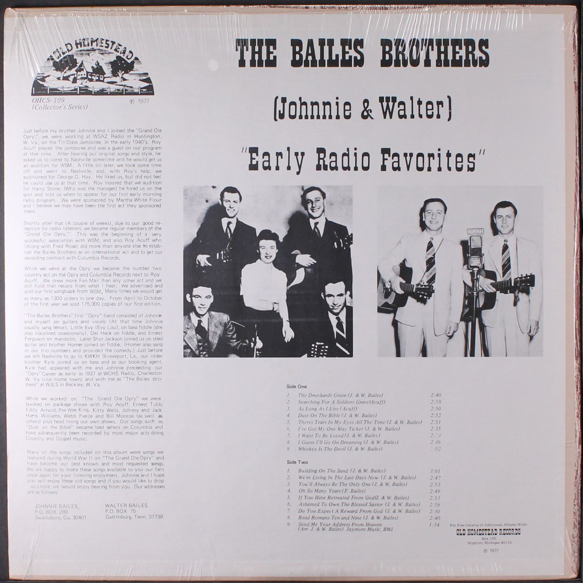 early radio favorites by BAILES BROTHERS