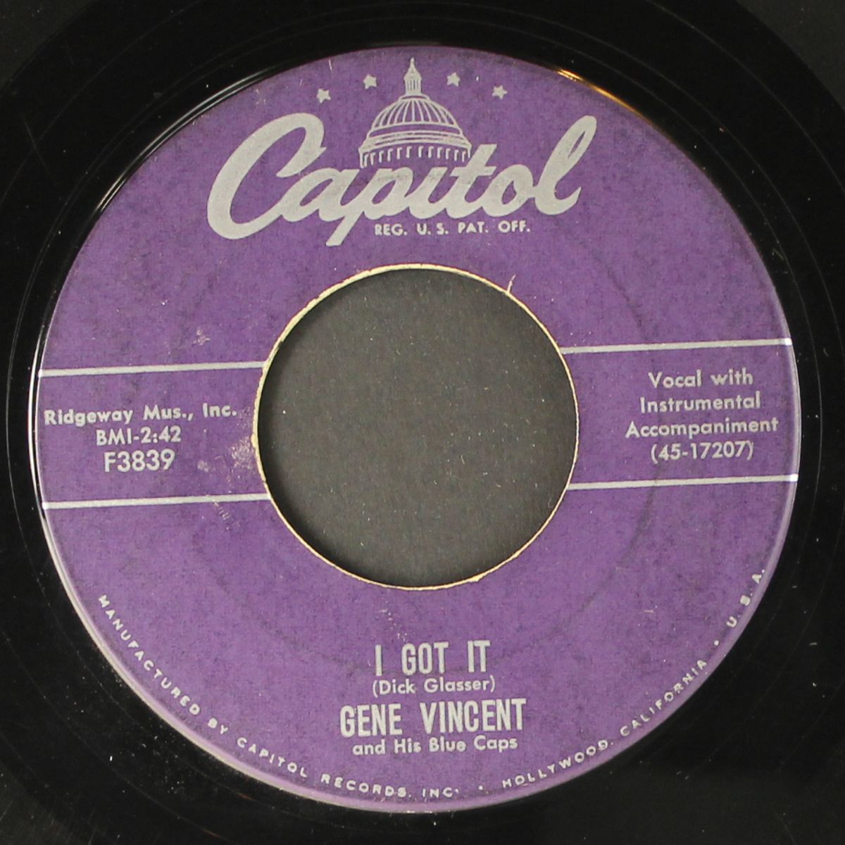 dance to the bop / i got it by GENE VINCENT
