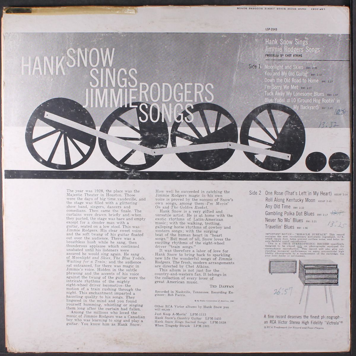 sings jimmie rodgers songs by HANK SNOW