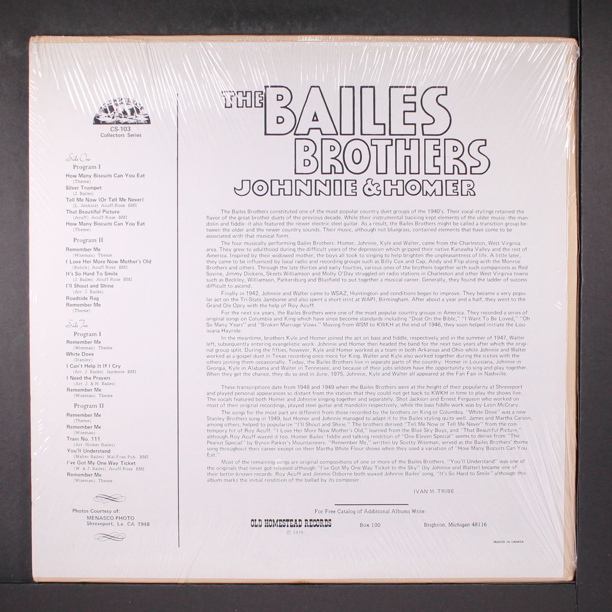 early radio by BAILES BROTHERS