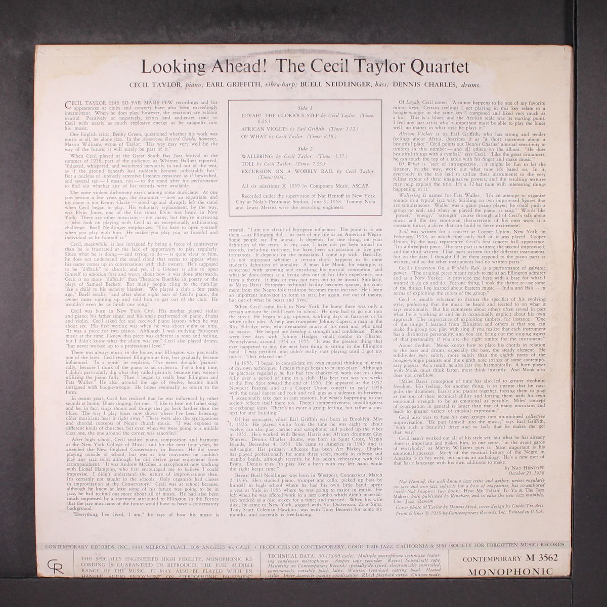 looking ahead! by CECIL TAYLOR