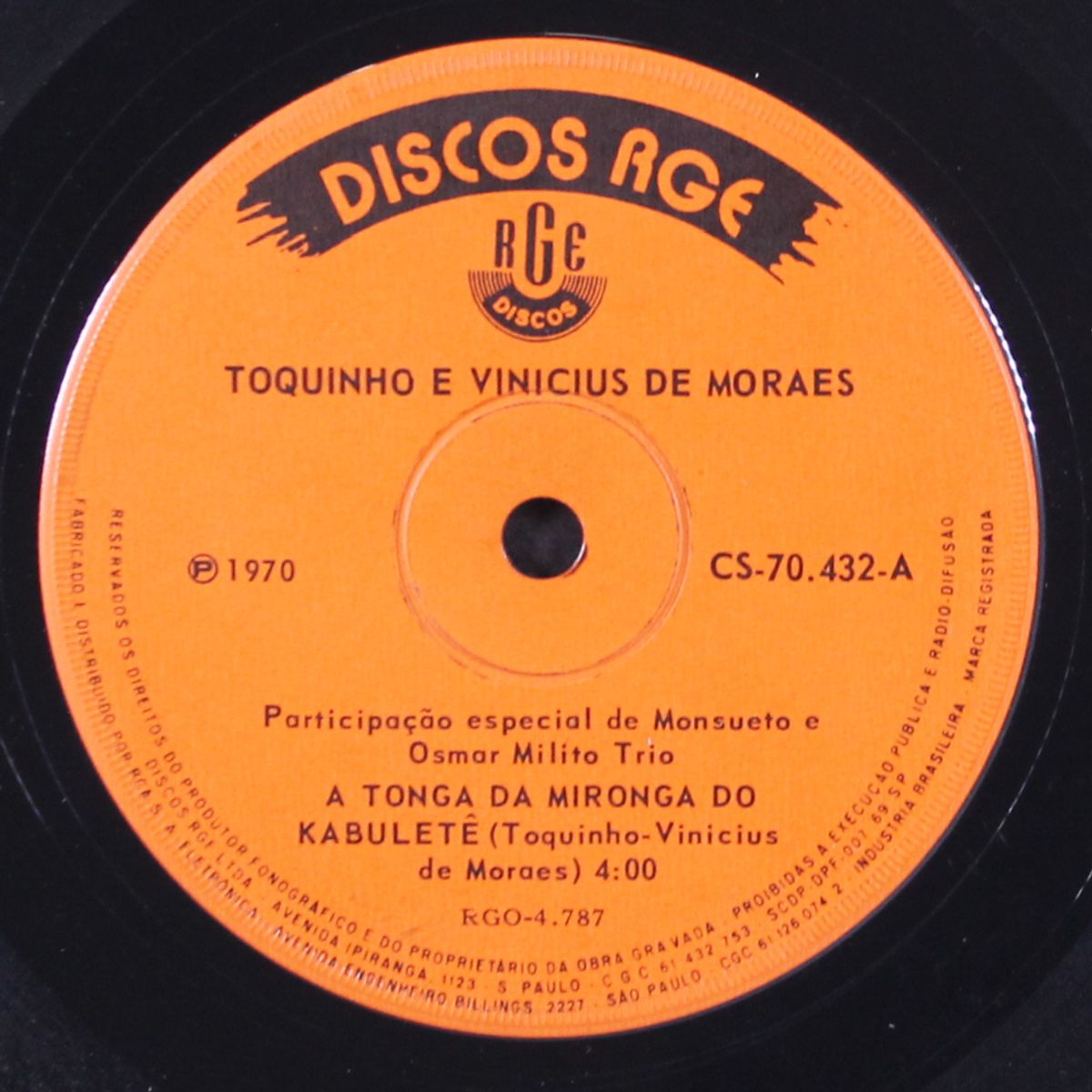 a tonga da mironga do kabulete / samba da rosa by TOQUINHO & VINICIUS DE MORAES