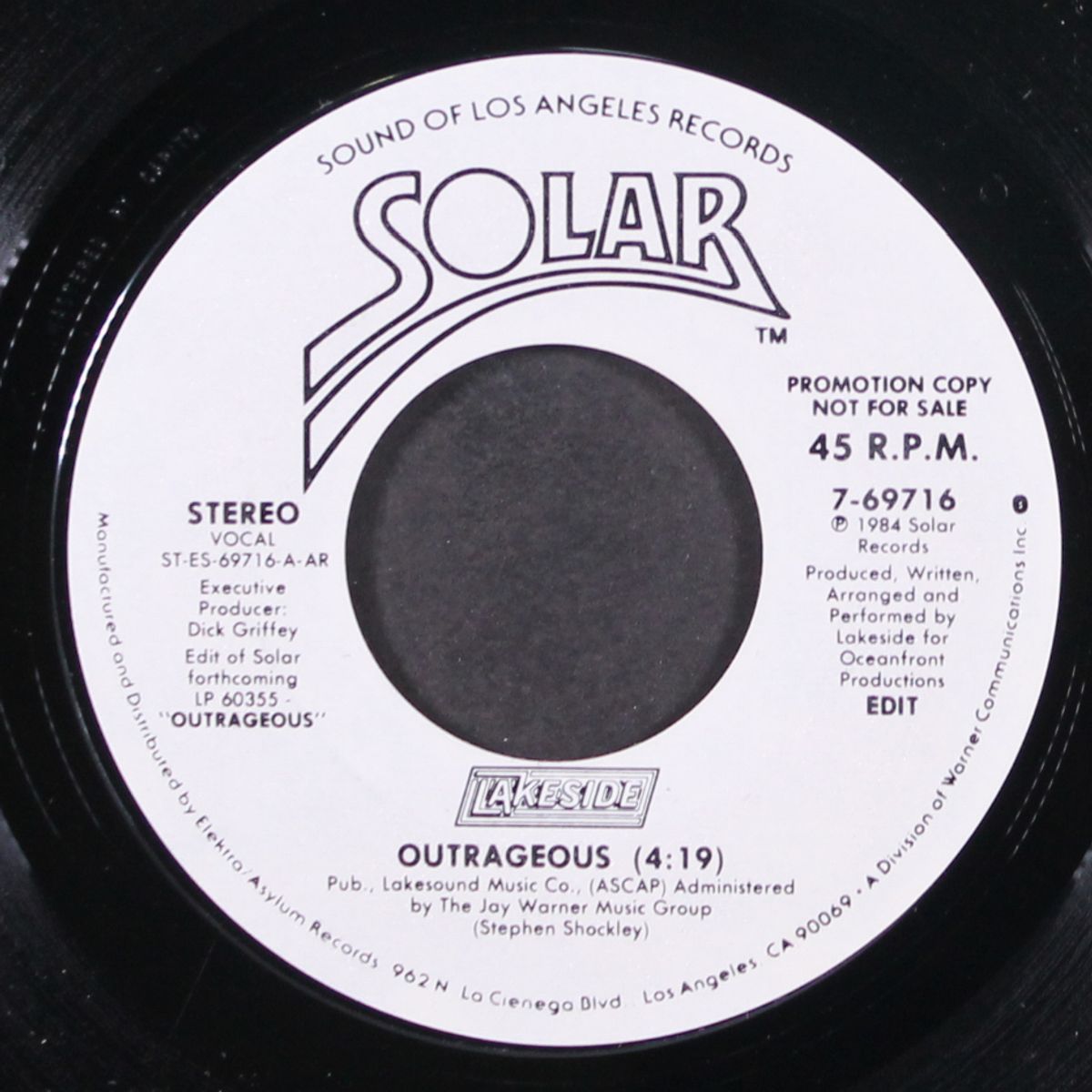 outrageous / same by LAKESIDE
