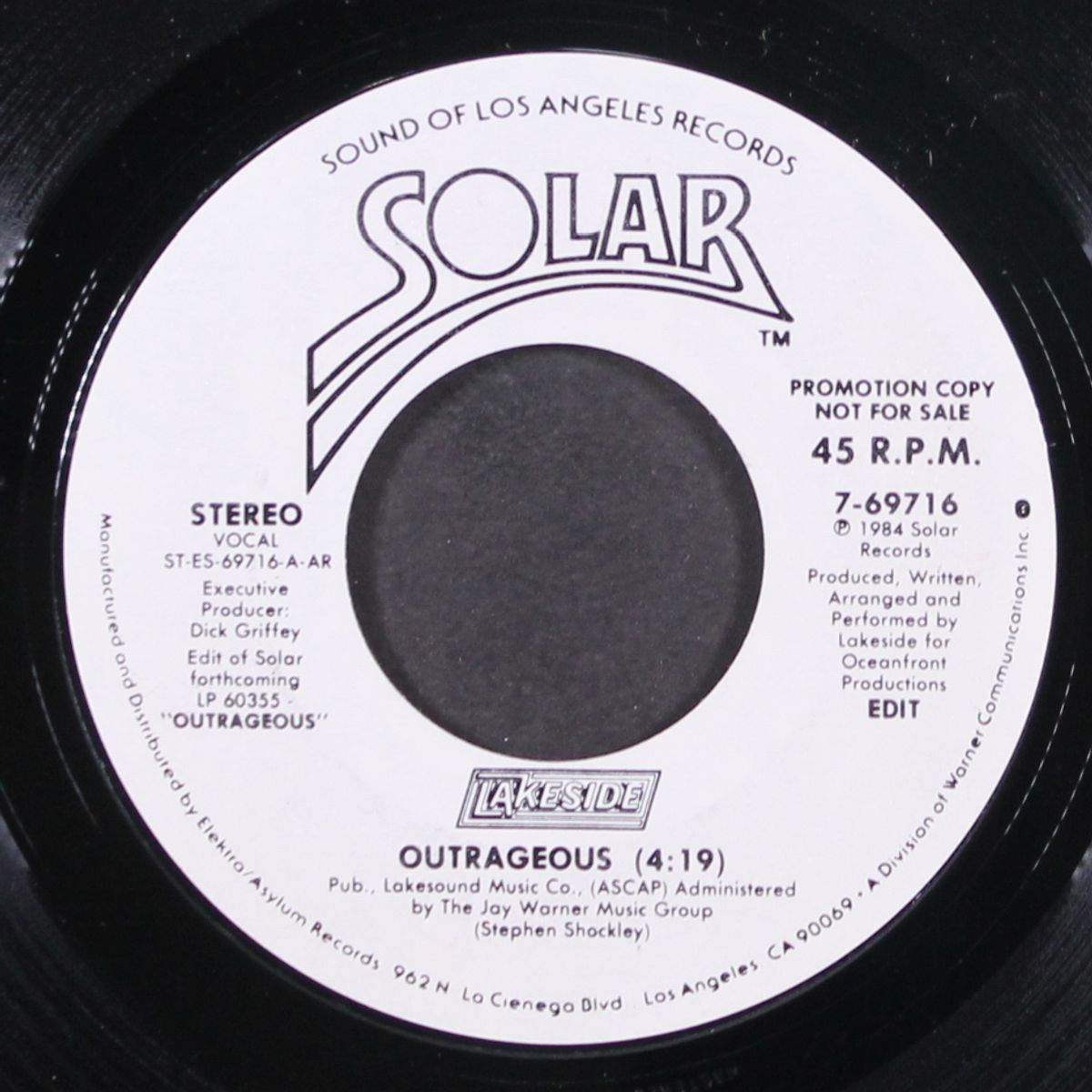 outrageous / same by LAKESIDE