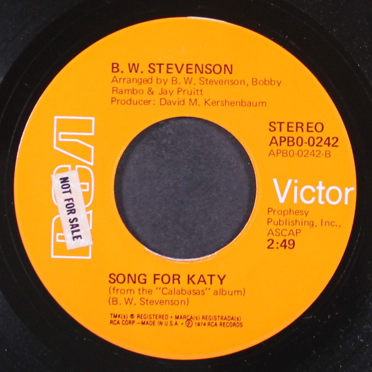 song for katy / look for the light by B.W. STEVENSON