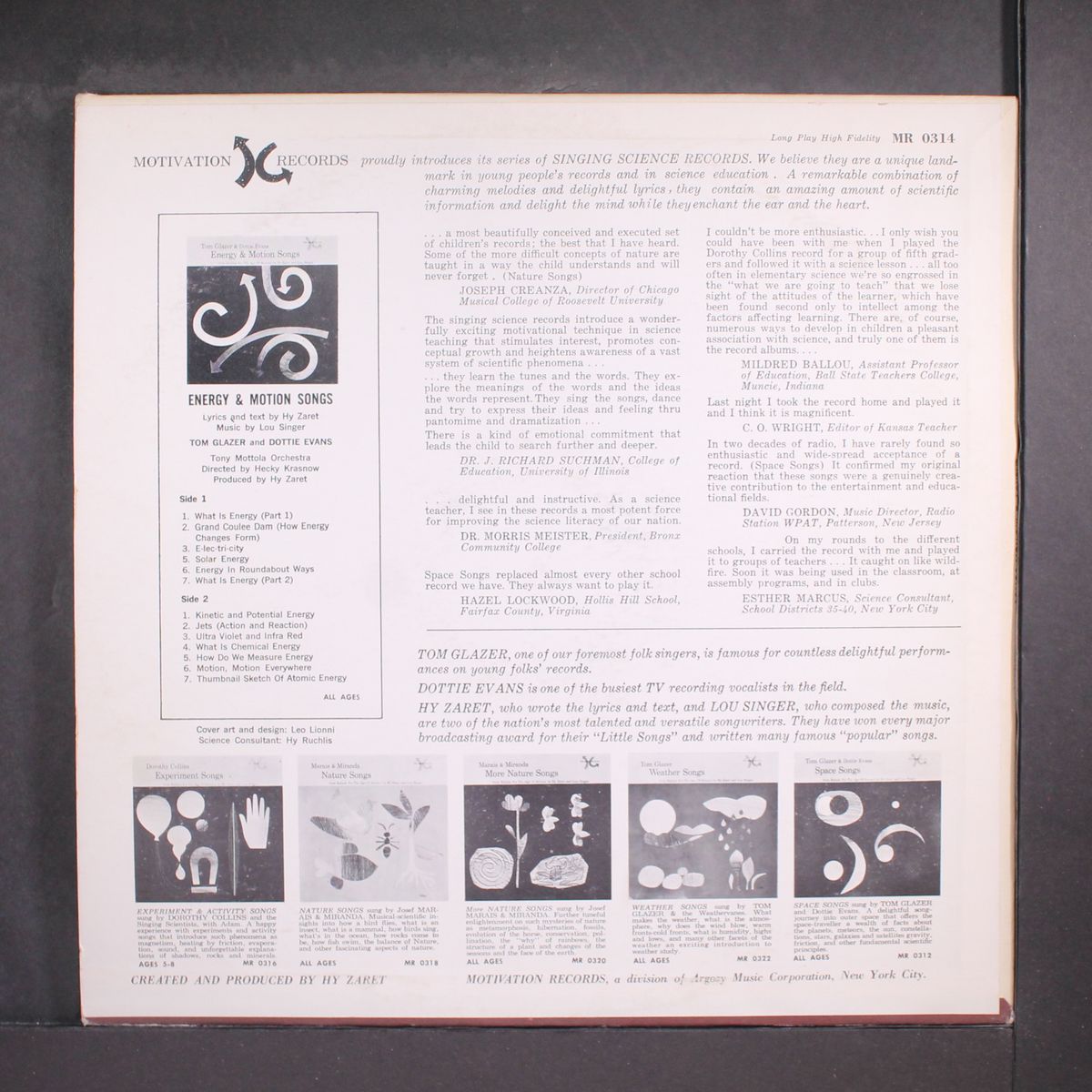 energy & motion songs by TOM GLAZER & DOTTIE EVANS