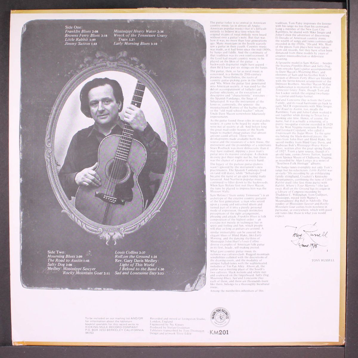 hard luck papa, old time picking styles by TOM PALEY