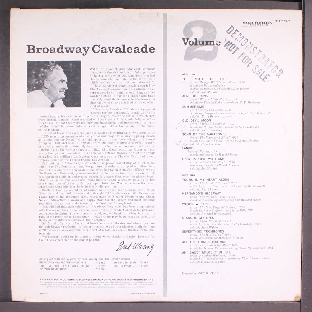 broadway cavalcade, vol. 2 by FRED WARING
