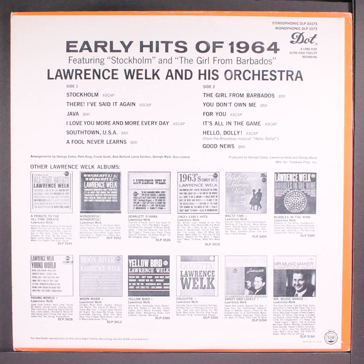 early hits of 1964 by LAWRENCE WELK