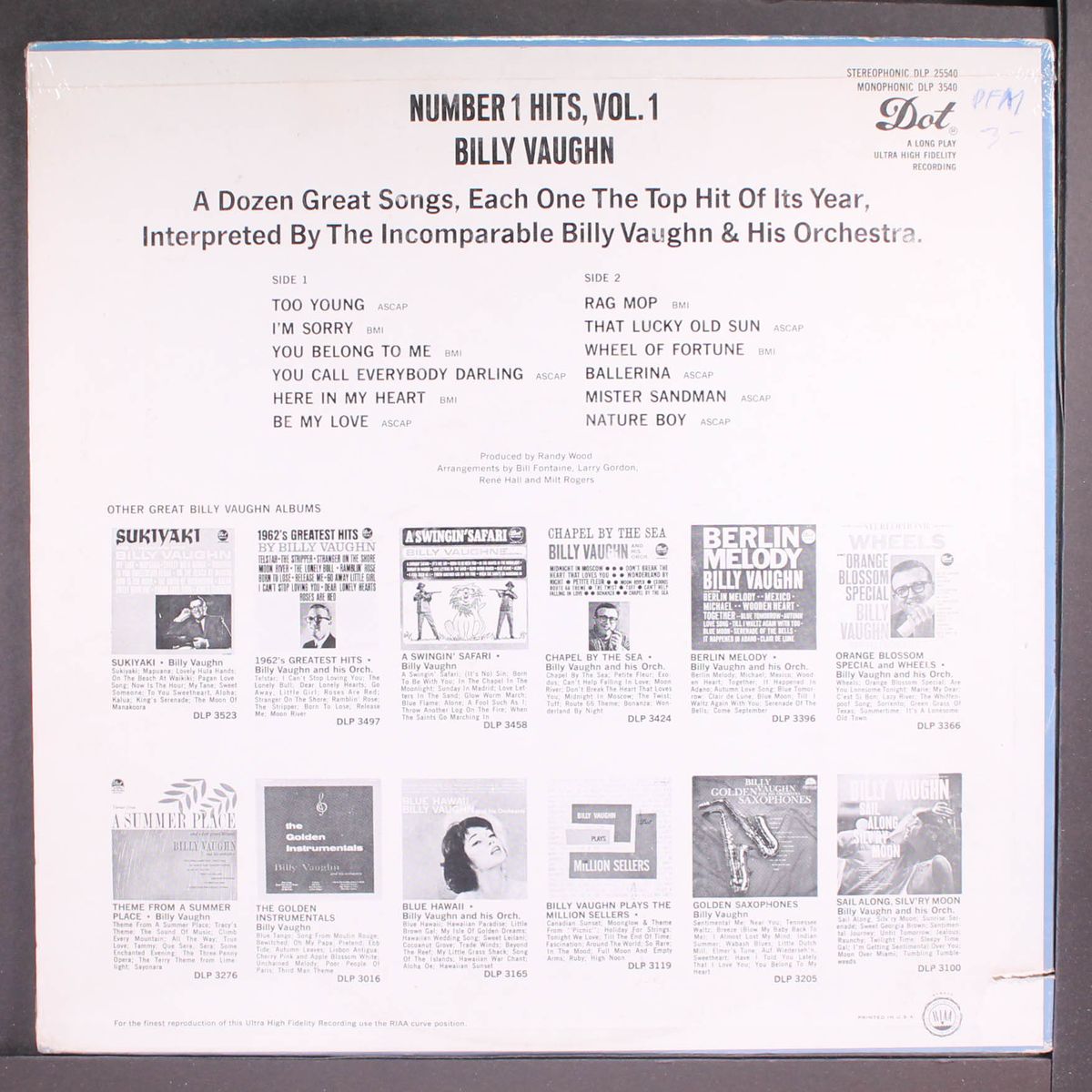 number 1 hits, vol. 1 by BILLY VAUGHN