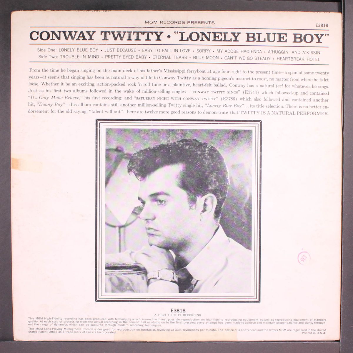 lonely blue boy by CONWAY TWITTY