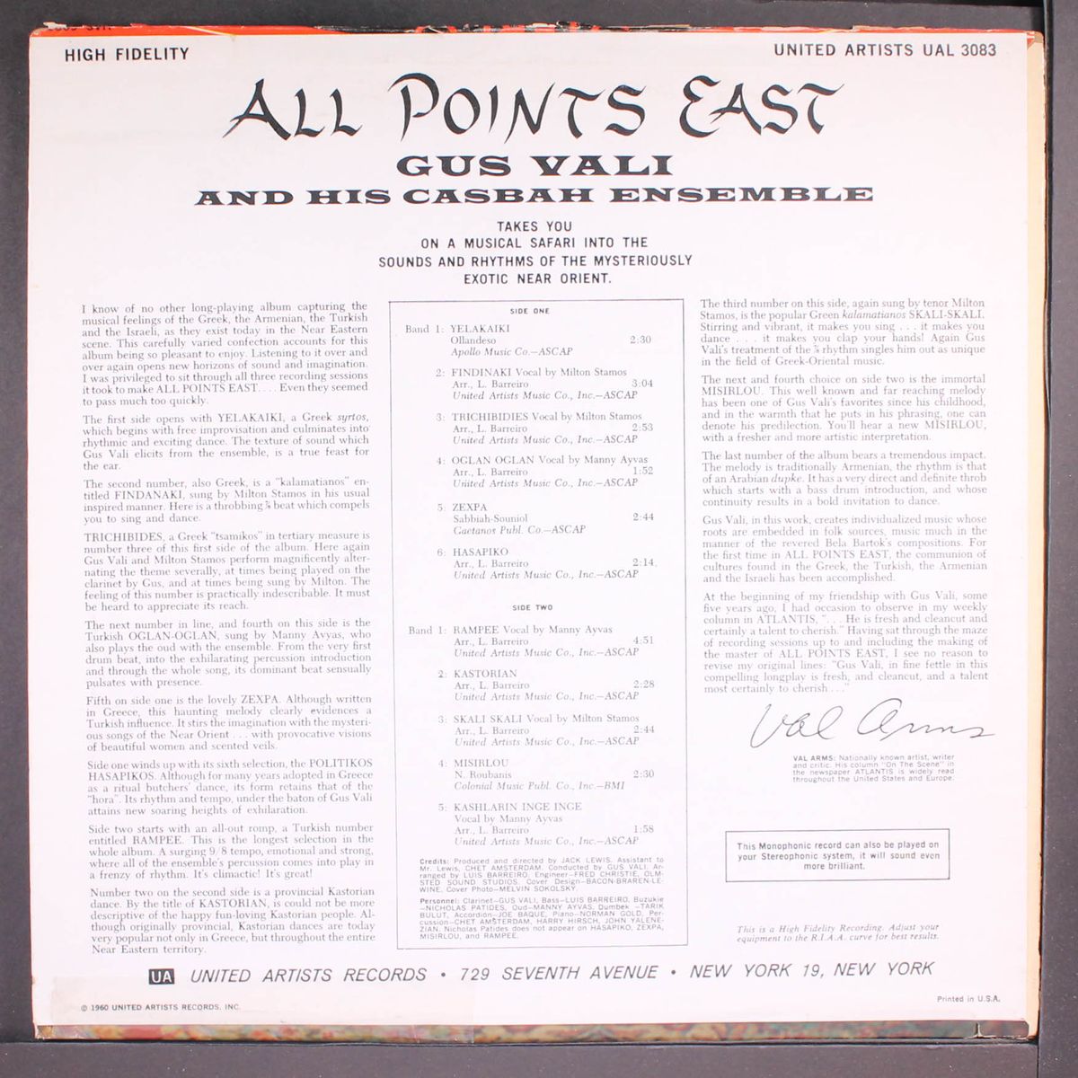 all points east by GUS VALI