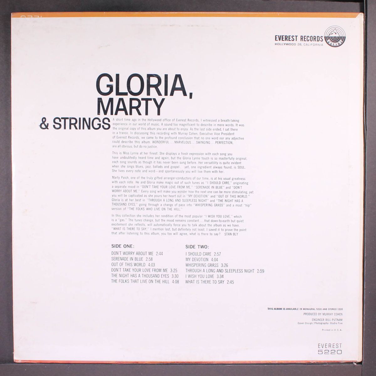 gloria, marty & strings by GLORIA LYNNE
