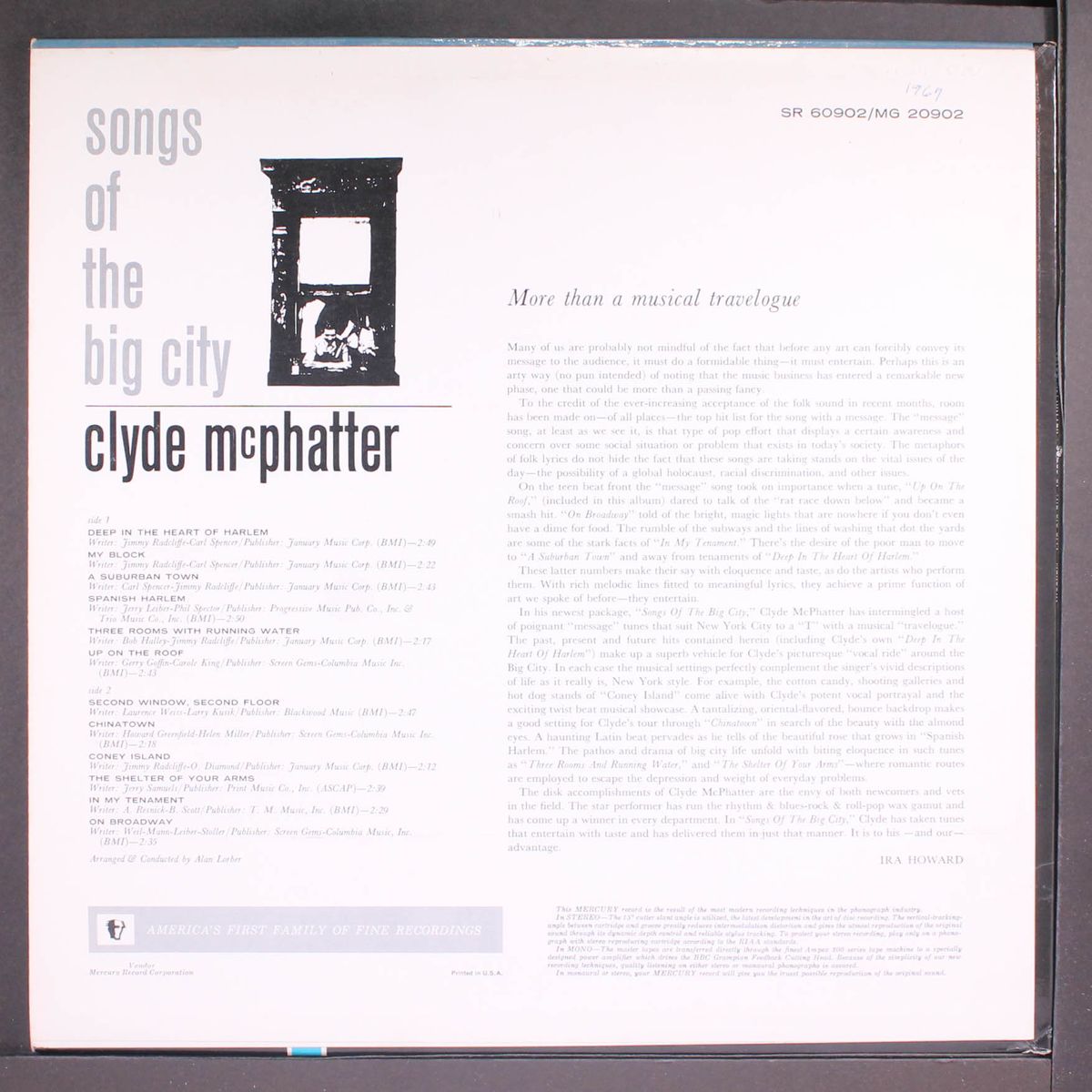 songs of the big city by CLYDE MCPHATTER