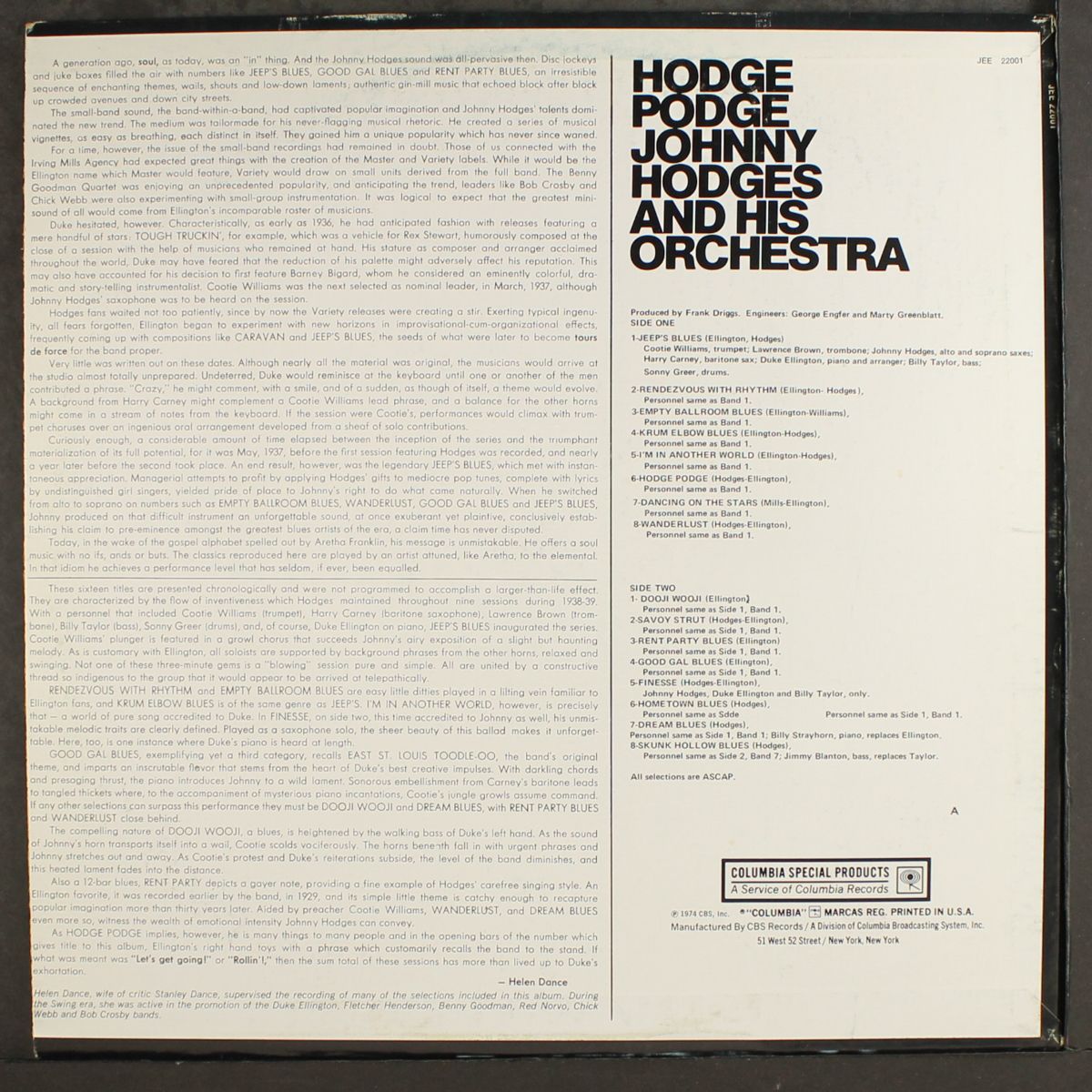 hodge podge by JOHNNY HODGES