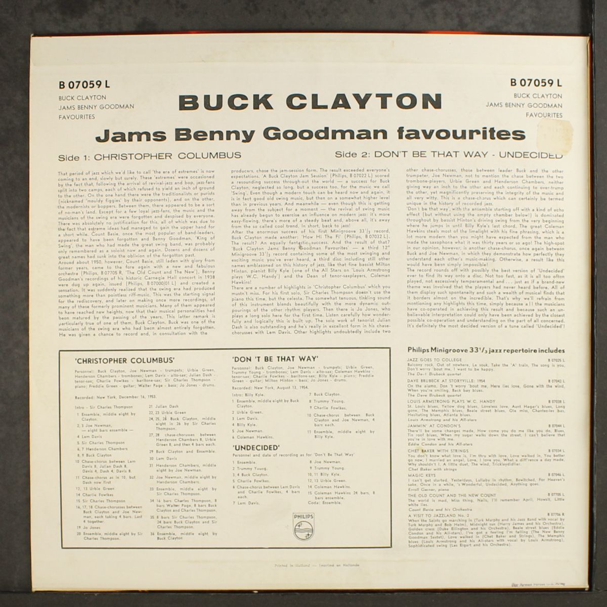 jams benny goodman by BUCK CLAYTON