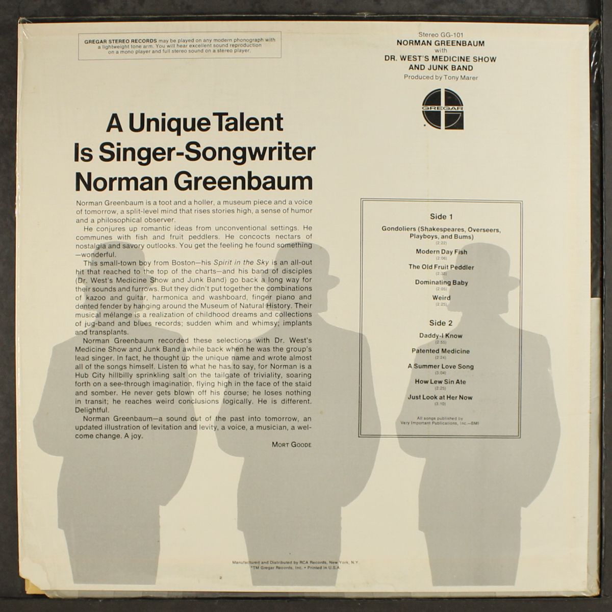 with dr. west's medicine show... by NORMAN GREENBAUM