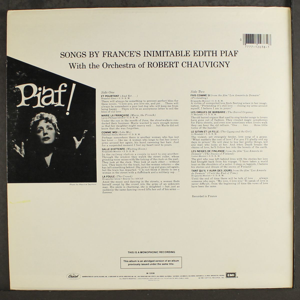 piaf! by EDITH PIAF
