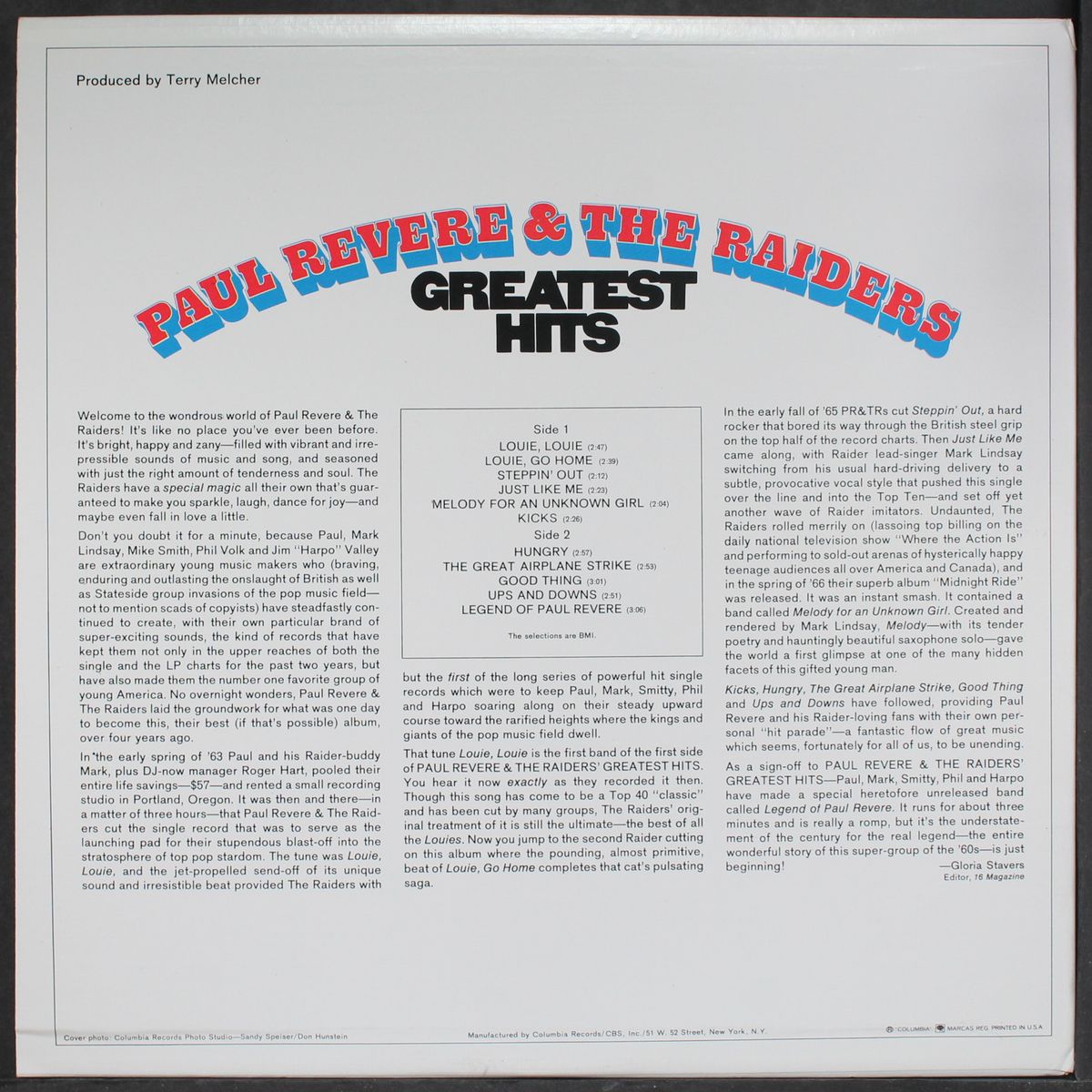greatest hits by PAUL REVERE & RAIDERS