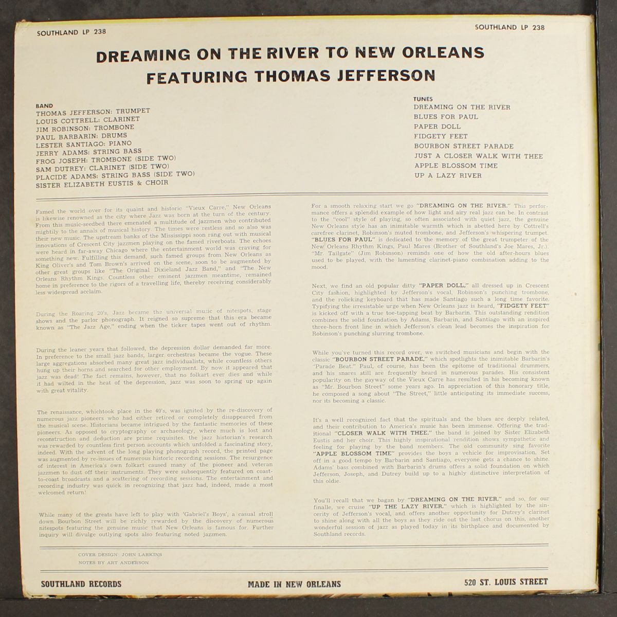 dreaming on the river to new orleans by THOMAS JEFFERSON