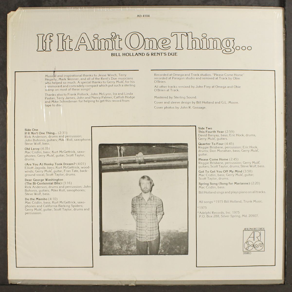if it ain't one thing by BILL HOLLAND & RENT'S DUE