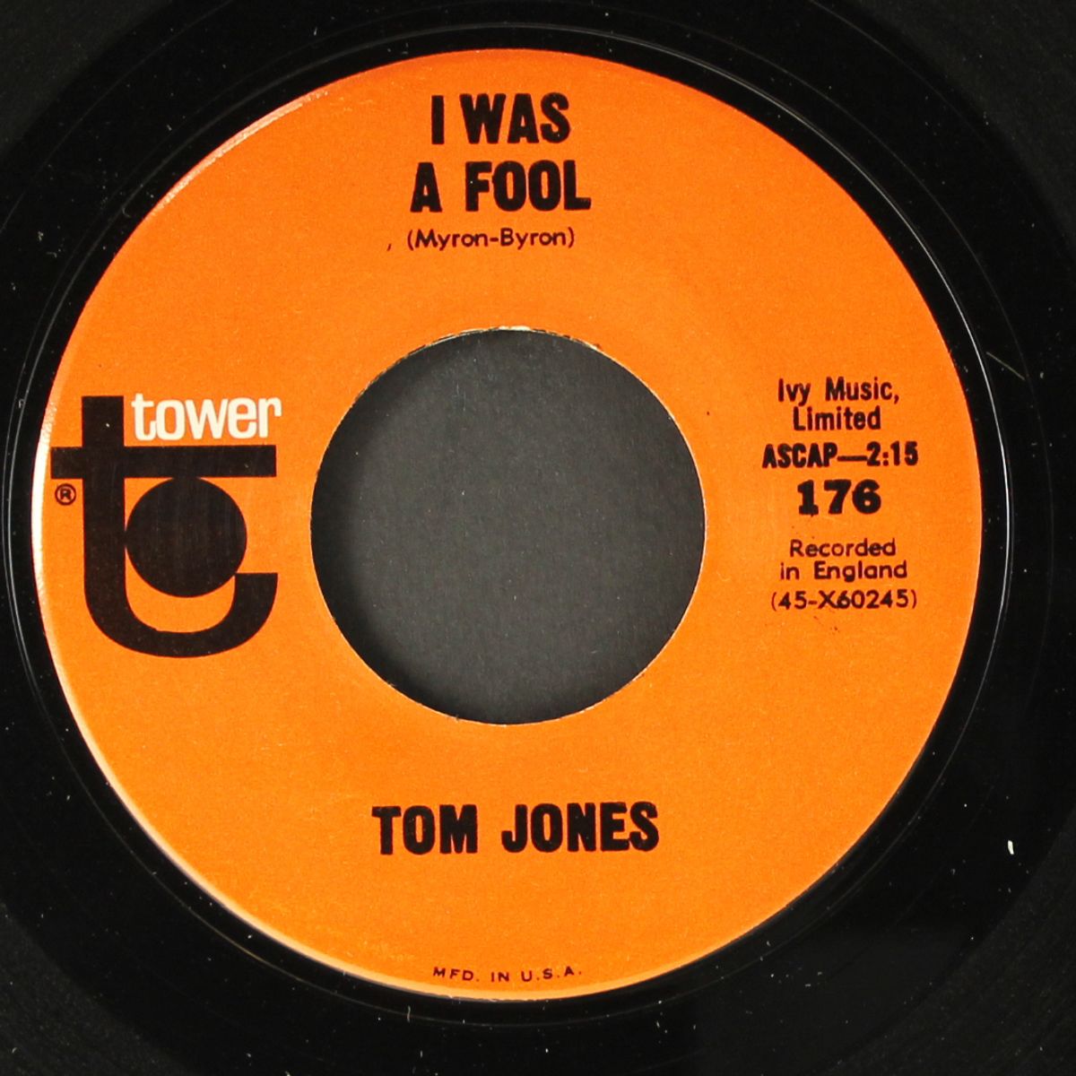 lonely joe / i was a fool by TOM JONES