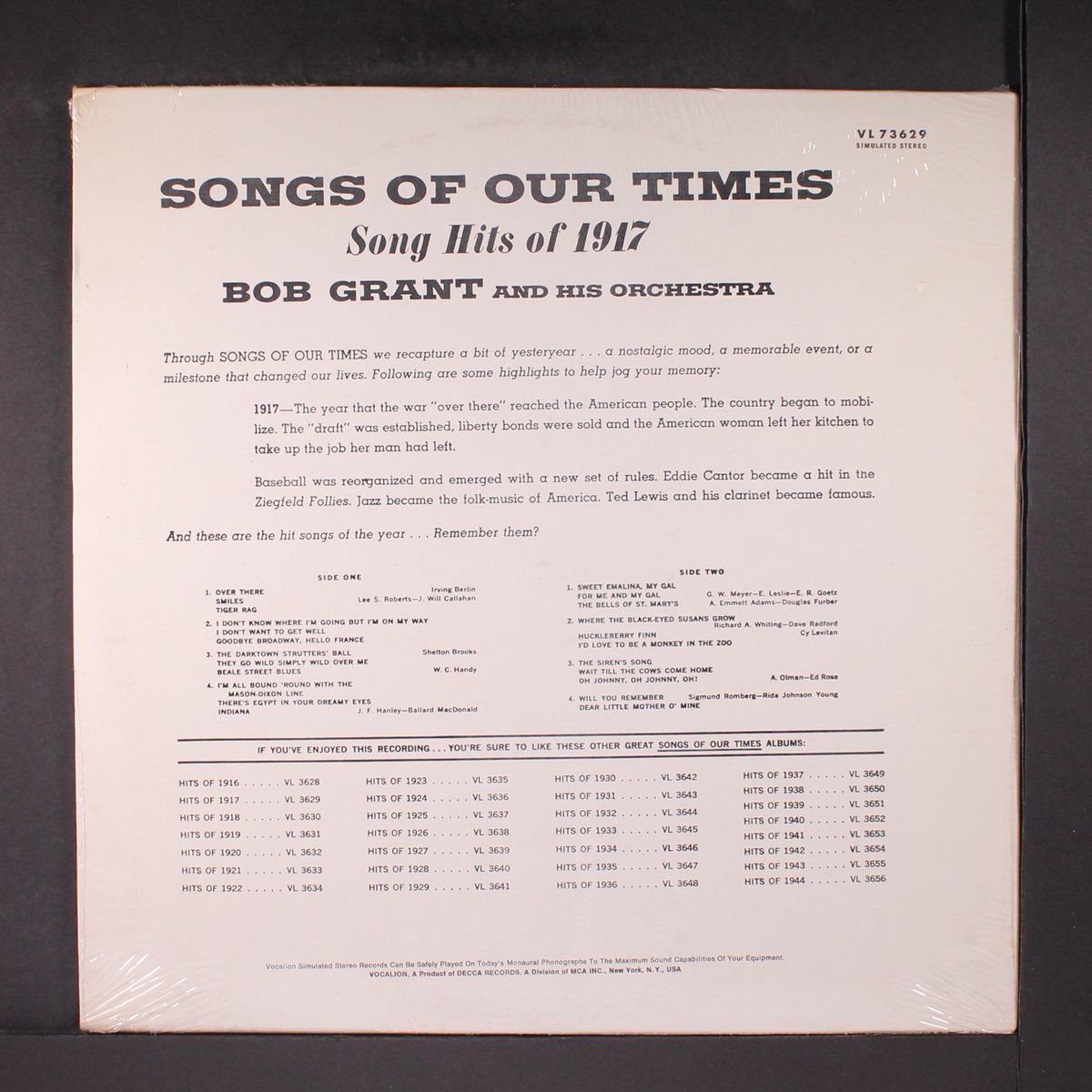 songs of our times 1917 by VARIOUS