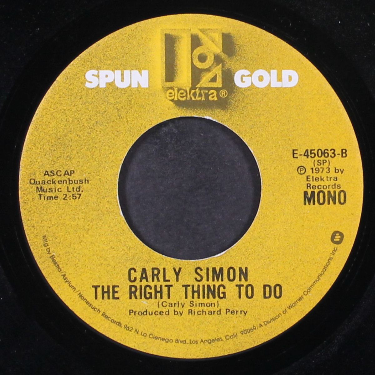 you're so vain / the right thing to do (mono) by CARLY SIMON