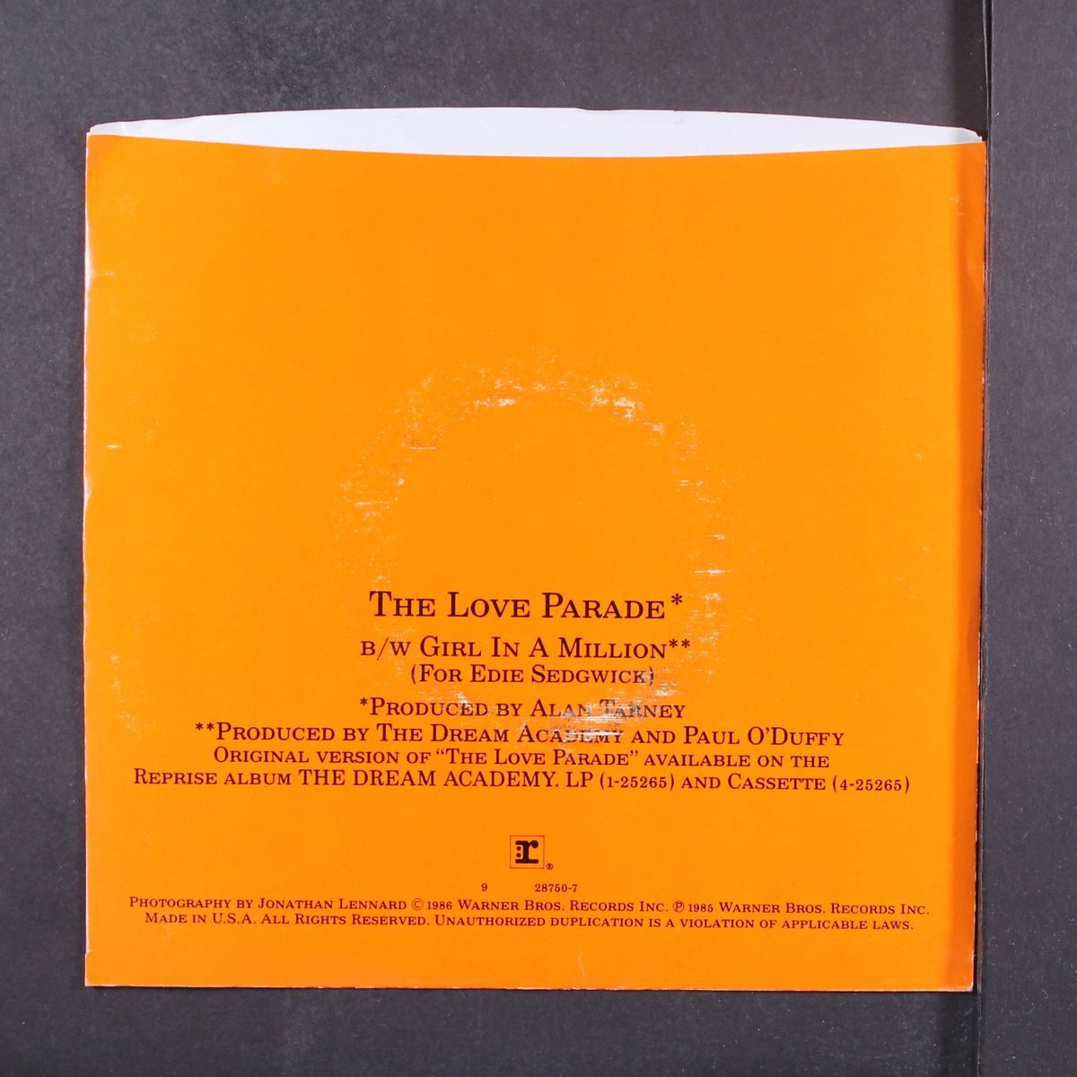 the love parade / girl in a million by DREAM ACADEMY