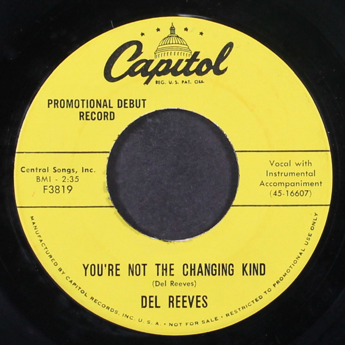 you're not the changing kind by DEL REEVES