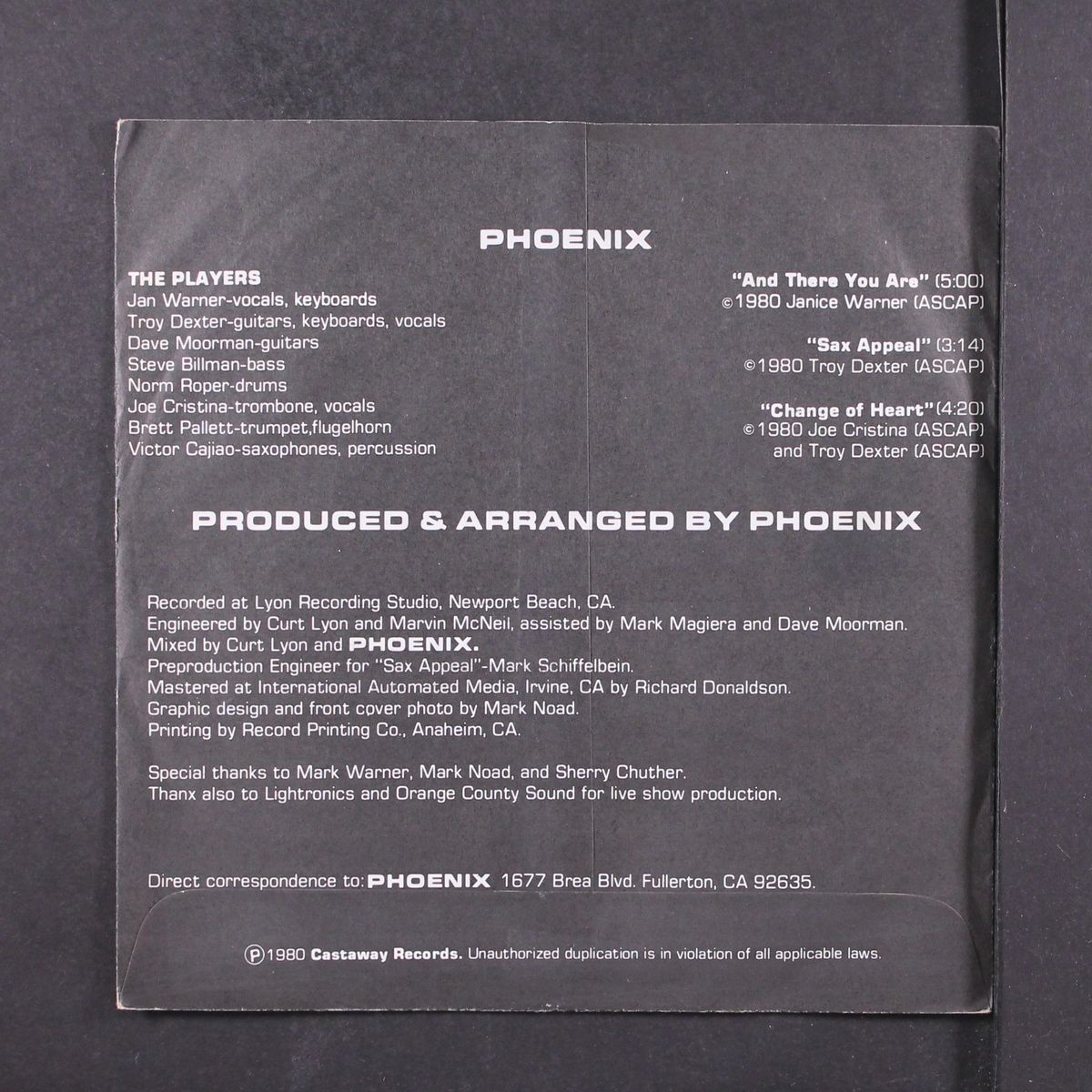 and there you are / sax appeal / change of heart by PHOENIX