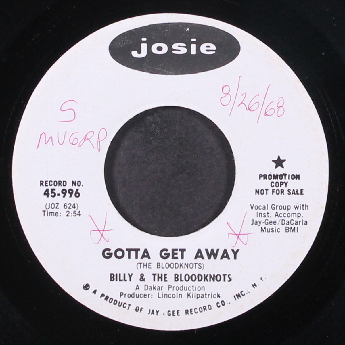 gotta get away / only trying to mess up my mind by BILLY & BLOODKNOTS