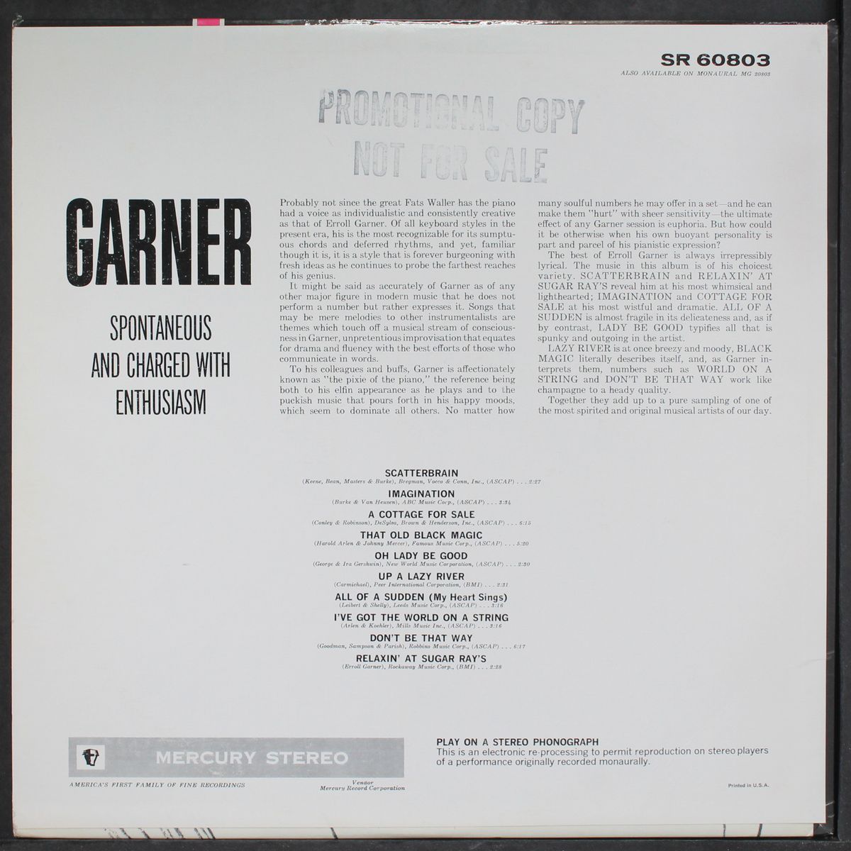 best of by ERROLL GARNER