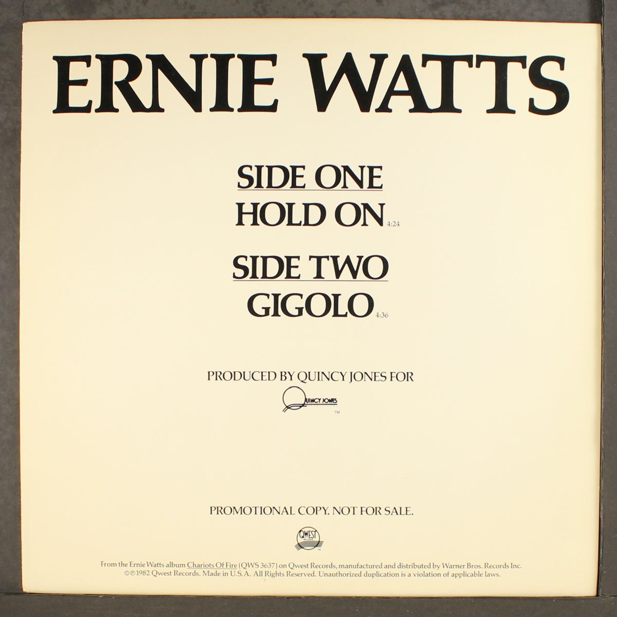 hold on by ERNIE WATTS