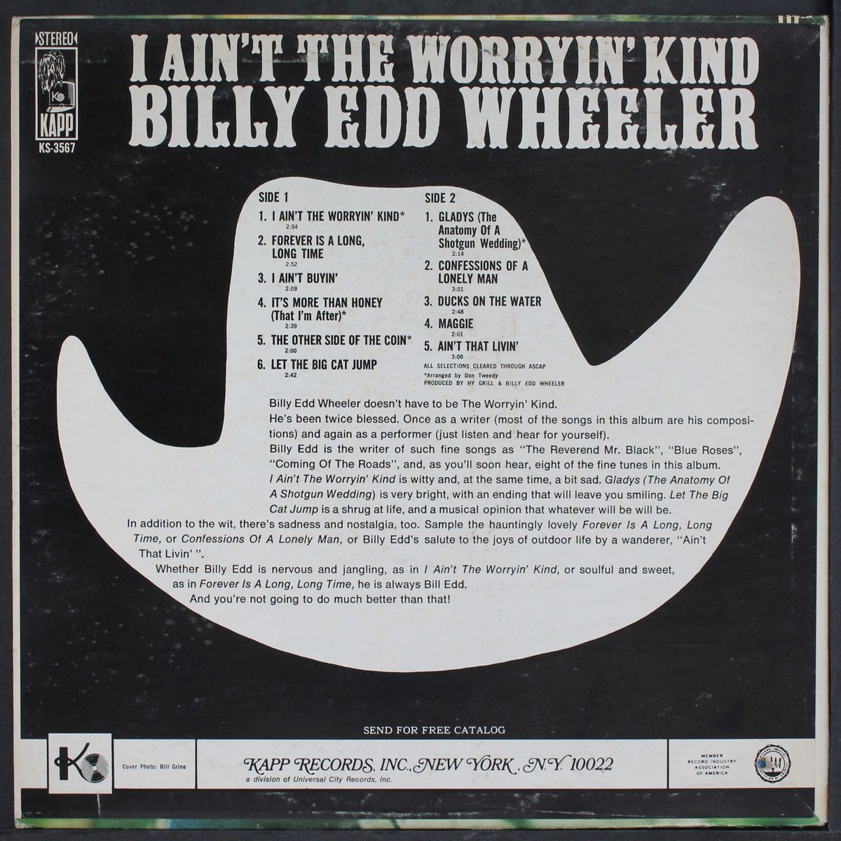 i ain't the worryin' kind by BILLY EDD WHEELER