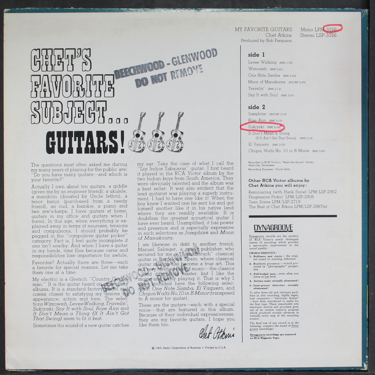 my favorite guitars by CHET ATKINS