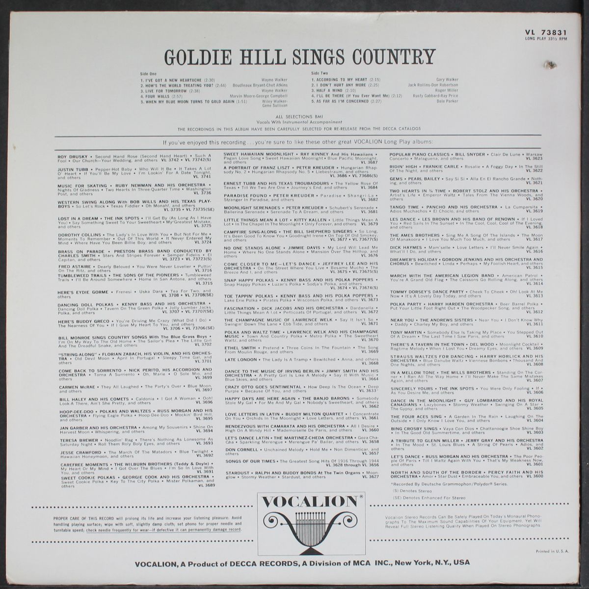sings country by GOLDIE HILL