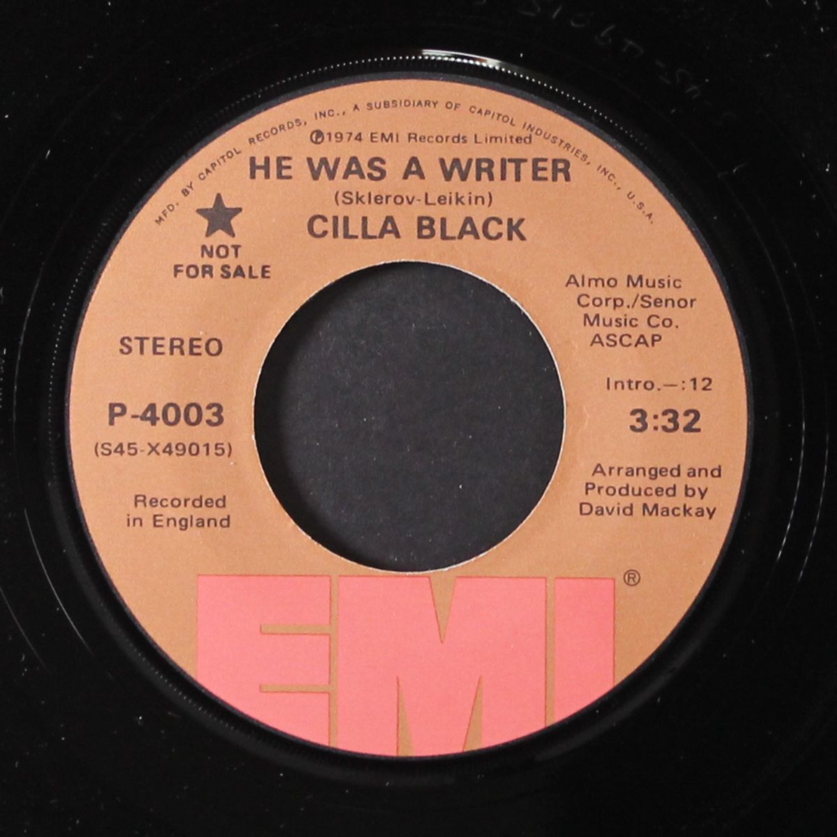 he was a writer / mono by CILLA BLACK